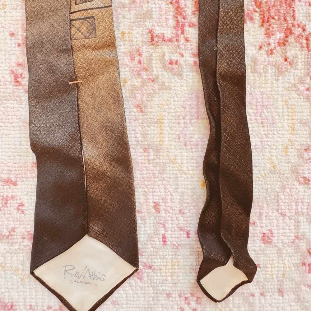 Roos/Atkins, Brown Vintage Hipster Patterned Tie - Picture 3 of 4